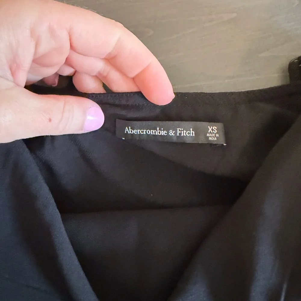 Abercrombie & Fitch Black Ruffle Maxi Dress